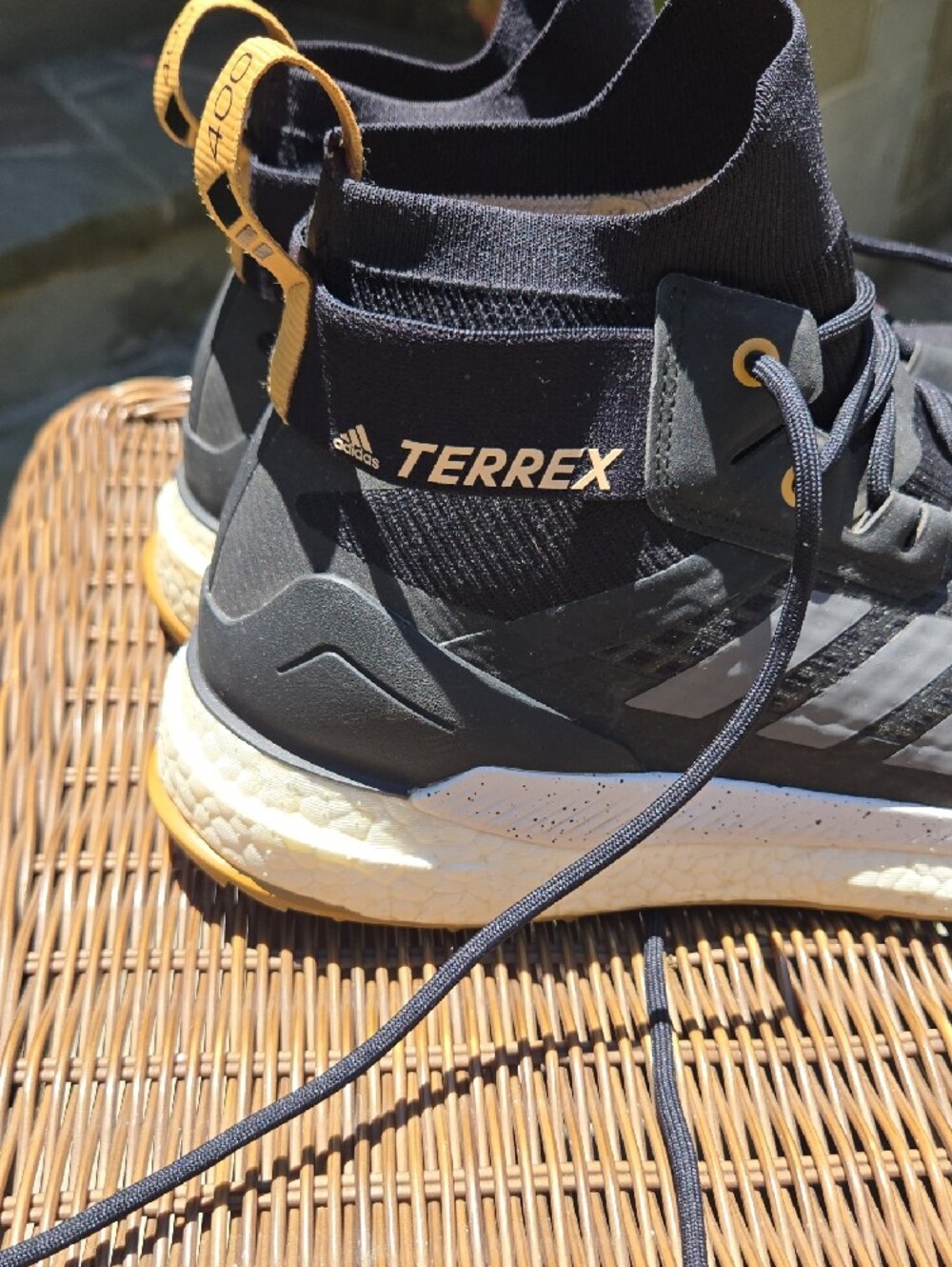 adidas Terrex Black and Tan Mid-Top Trail Sneakers - Picture 11 of 16